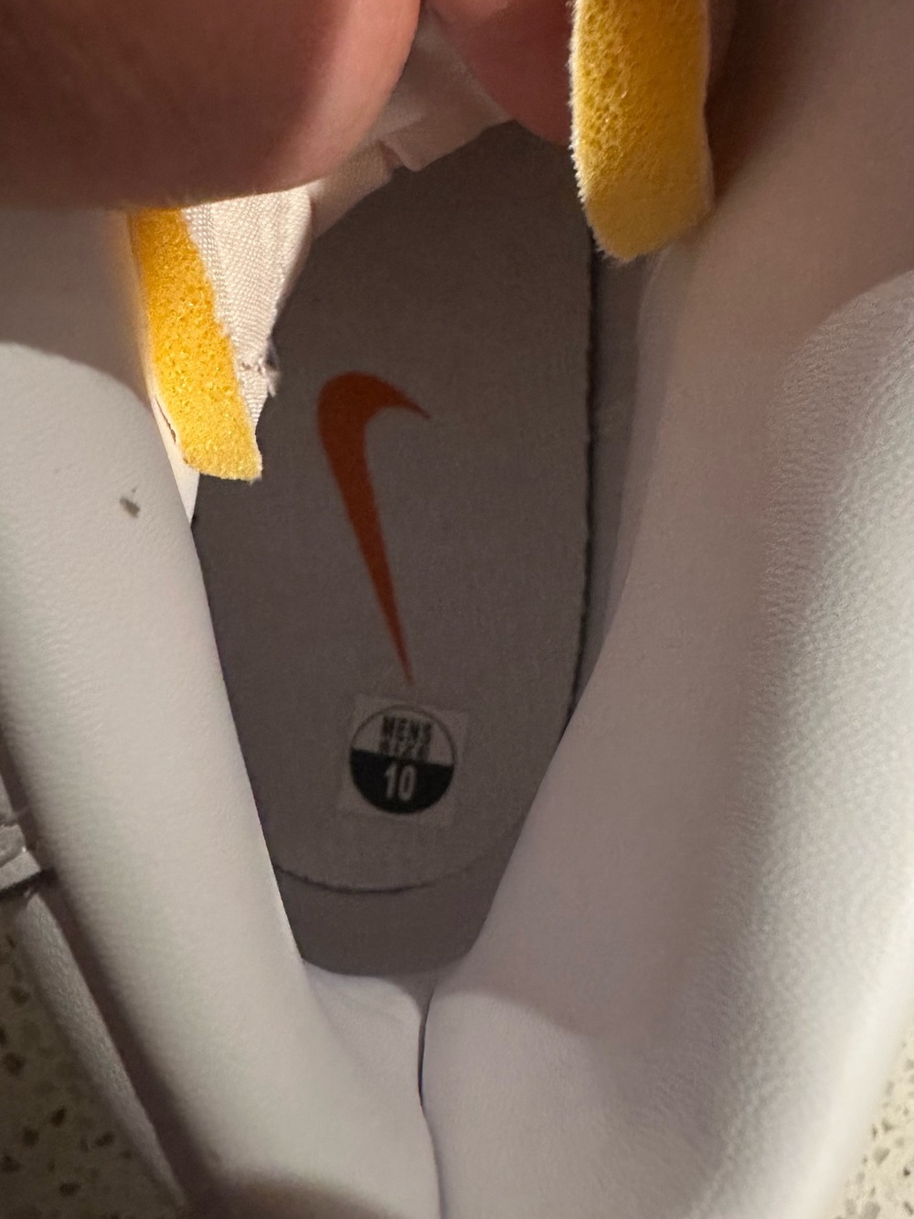 Nike White Black Blazer Mid with Pink Tongue and Yellow Heel Tab - Picture 5 of 5